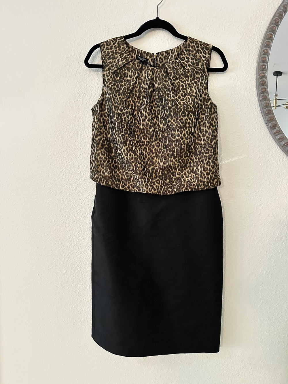 Talbots Leopard Print Metallic Sleeveless Dress NWT Size 6